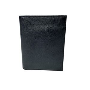 PRADA Bi-Fold Saffiano Leather Wallet Black 11 Compartments